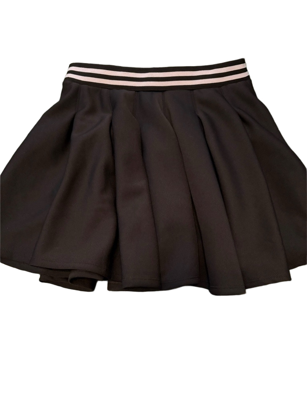 Forplay Pleated Skater Mini Skirt Black White Stripes M/L